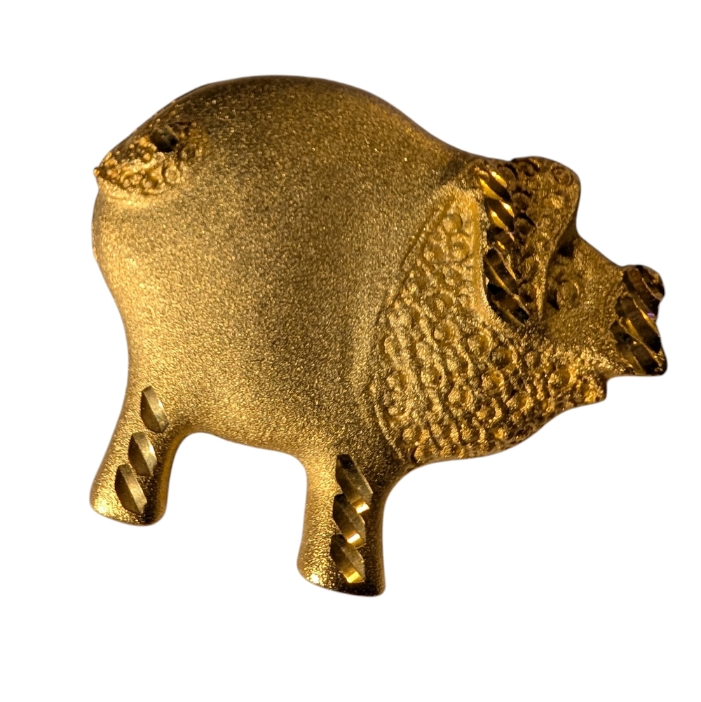 vintage‎ Gold Tone Pig Brooch